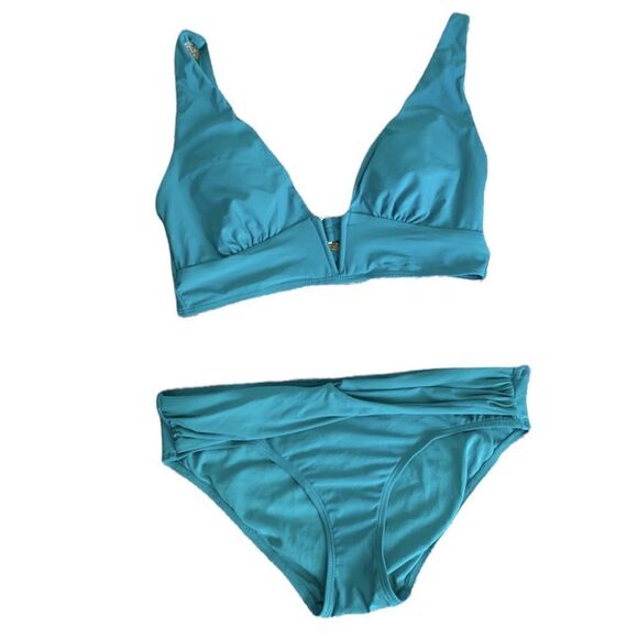 Time & Tru Tankini Bikini Set Hunter Green Size Small - Picture 1 of 3